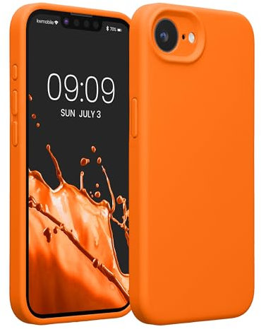 kwmobile Handyhülle kompatibel mit Apple iPhone 16e Hülle - gummierte Handy Case aus Silikon in Fruity Orange