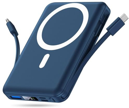 Yiisonger Power Bank Magnético 10000mAh, para Magsafe Powerbank Bateria Externa Carga Rapida, Cargador Portátil Inalámbrico Pantalla LED USB-C para iPhone 16/15/14/13/12/Pro/Pro MAX