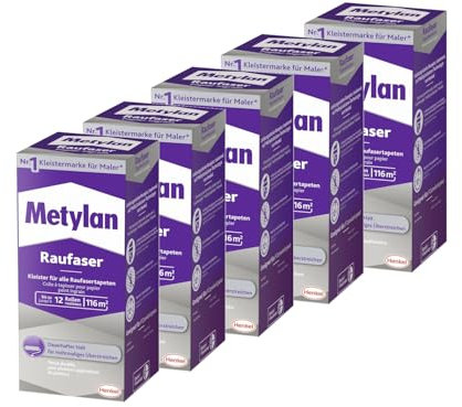 Metylan Raufaser Pulver, Faltschachtel, 5x 360g | Profi-Kleister für Raufasertapeten – extra ergiebig & einfach anzurühren