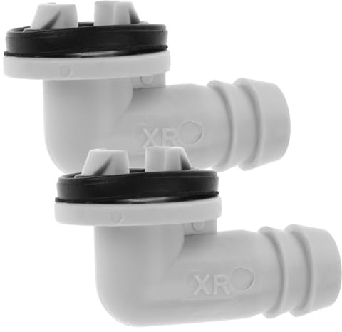 CONGARTENO 2pcs Air Conditioner Drain Hose Connector Hard Plastic Drainpipe Fitting with Leak Seal for Outdoor Unit Condensate Drain Line Replacement