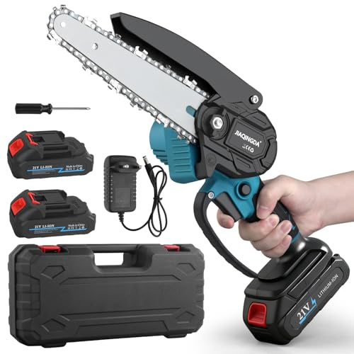 Mini Kettensäge mit Akku für Makita 18V Batterie,6 Zoll Mini Kettensäge Elektro mit 2 * 2000 mAh Akkus,Elektrisch Handsäge Akku Astsäge für Gartenarbeit Baumbeschneidung Holzschneiden