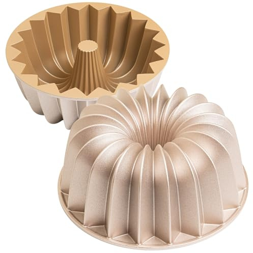 Erreke Gugelhupfform mit doppelter Antihaftbeschichtung, Gleam | robuster Aluminiumguss. Savarin für gleichmäßiges Backen. Flan. Pudding. Gelee. Backform. Kuchenform. Leichtes Entformen
