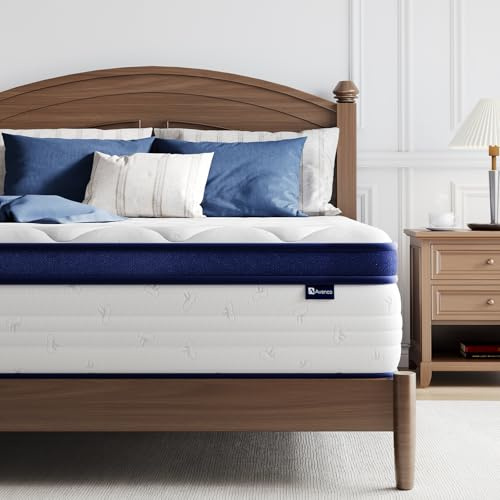 Avenco Full Size Mattress, 12 Inch Full Mattress with Individually Smarts Pocket Springs, Hypoallergenic Fabric Colchones Box Spring No Need, Back Pain Relief with Medium Plush Support