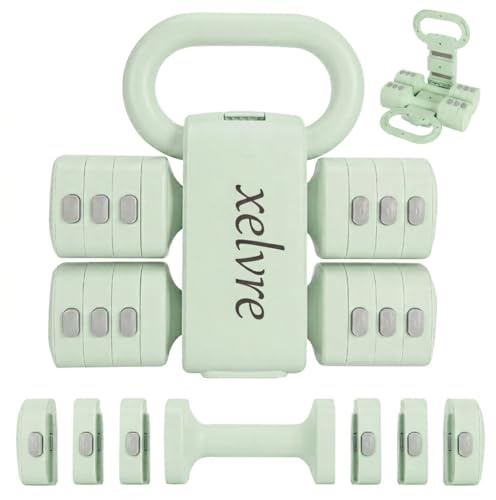 Xelvre 2-in-1 Kettlebell & Hanteln Set Verstellbar 1–5,5 kg | Frauen Gewichte Kurzhantel Set | Hanteln Frauen Set Damen | Home Gym Gewichte für Zuhause | Fitness Anfänger