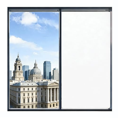 Fenster Milchglasfolie 100 x 900 cm Statisch Haftend Ohne Klebstoff Folie Sichtschutz Anti UV Fensterfolie Milchglasfolie für Bad-Fenster Zuhause Glastür Dachfenster, Weiß
