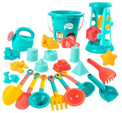Générique Jouets de Plage,avec Pelle Jeux Amusants d'Été,23 pièces pour bac à Sable - pour Filles Garçons Jardin Piscine Croisière Baignade Fête d'anniversaire