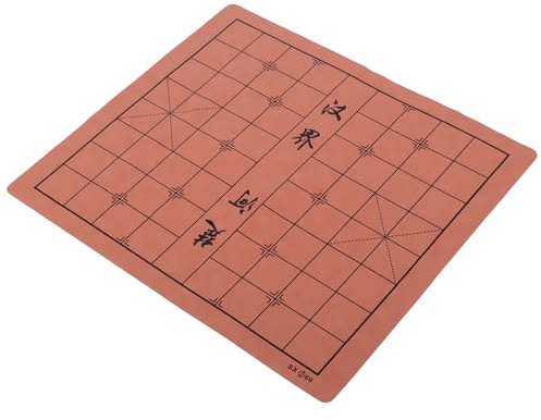 PartyKindom Faltbares Zufällige Farbe mit Doppelseitigem Design Chinesisches Schachbrett aus Braunem Leder und Praktischem Schachzubehör für Unterwegs und Zuhause