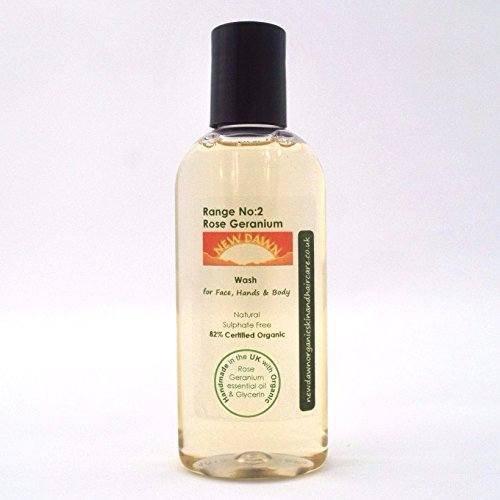 Rose Geranium Wash Hand & Body Wash, Shower Gel, Liquid Soap, Handmade. Vegan. Natural Skin Care (Rose Geranium Wash, 100 ml)