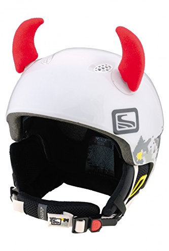 Crazy Ears Helm-Accessoires Hörner Teufel Rot Ohren Ski Snowboard Motorrad Fahrrad, CrazyEars:Rote Hörner Klein (6cm)