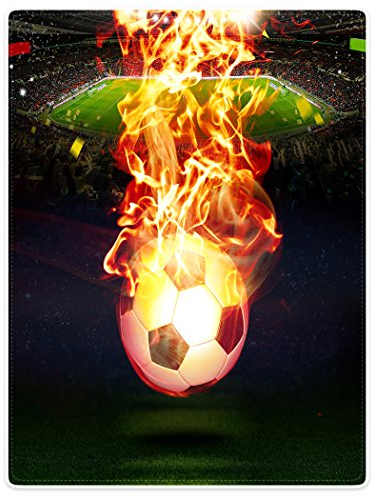 YISUMEI Decke 150x200 cm Kuscheldecken Sanft Flanell Weich Fleecedecke Bettüberwurf Fußball Feuer Fußballstadion
