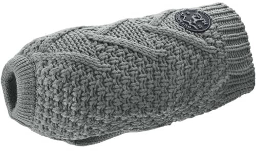 HUNTER Hundepullover MALMÖ, Farbe: grau, klassisches Zopfstrick-Muster, wärmend & bequem, elastisch für optimalen Sitz, reflektierend für mehr Sichtbarkeit, waschbar bei 30°C, Größe: 45