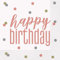 Unique Party Supplies 84877 Papierservietten - 16,5 cm - Glitzer-Roségold-Geburtstag - 16er-Packung string