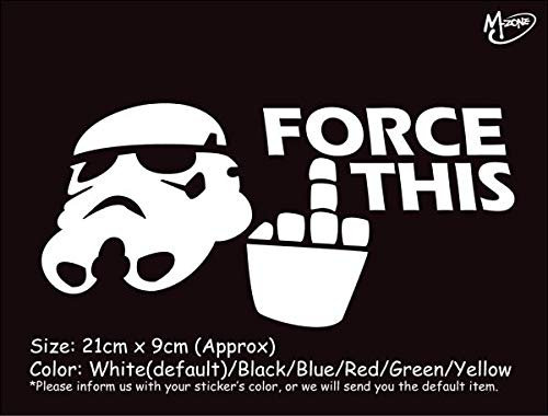 myrockshirt Force This Stormtrooper ca 20 cm Aufkleber,Sticker,Decal,Autoaufkleber,UV&Waschanlagenfest,Profi-Qualität