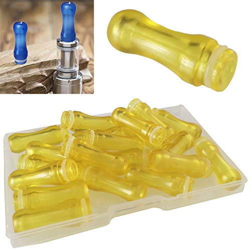 CESFONJER 20 Pcs 510 Plastic Drip Tips 510 Bocchini 28mm Lunghezza (Gocciolatore rotondo giallo)