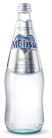 MOLISIA l'Acqua del Cuore, Acqua Minerale Frizzante in Vetro da 75 cl - Confezione da 6 Bottiglie in Vetro