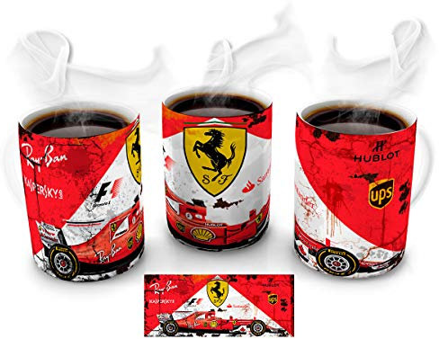 Mugtime (TM) - Inspired by Ferrari F1 Formula One Retro can Oil car Coffee Tea Mug Ceramic Cup - 330ml 11oz