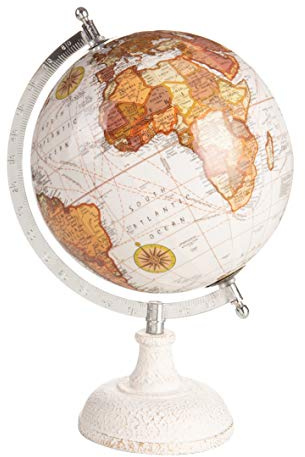 Globus 32 cm Vintage Marmor Karte politisch hellblau Meridian Graduiert 22 x 20 x 32 cm