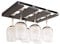 SIMVE Wine Glass Holder Under Shelf,Stainless Steel Stemware Rack for Cabinet,Glassware Drying Storage Hanger,Metal Hanging Organizer for Kitchen,Bar or Restaurant,Screw Mount,Matte Black,3 Row