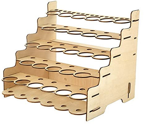 Sharplace Craft Paint & Brush Organizer Rack, Peut contenir des Bouteilles et des pinceaux, Finition en Bois, 28 Trous 35mm B