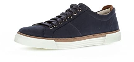 Pius Gabor Herren Sneaker Low,Halbschuhe,zertifiziertes Leder,Wechselfußbett,straßenschuhe,Strassenschuhe,Sportschuhe,Denim,42.5 EU / 8.5 UK