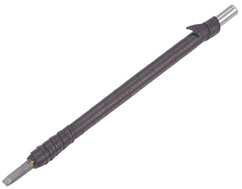sourcing map Madera Cinceles Cuchillo, 4mm Tungsteno Carburo Plano Punta Talla Carpintería Manual Herramienta 150mm (6 Pulgadas) Longitud con Cuero Tela Mango