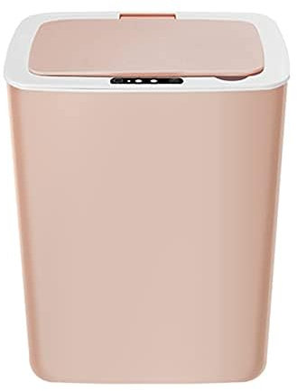 Poubelle intelligente avec capteur infrarouge - Peut toucher la poubelle entièrement automatique (rose, batterie 14 L)