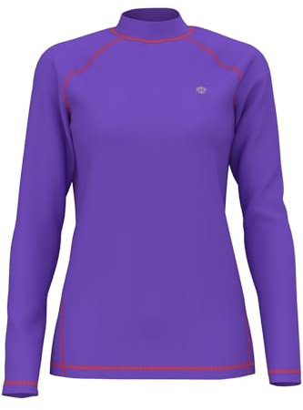 Womens Long-Sleeve Surfing Rashguards - Female UV Protection Active Water Sport Swim Tee Breathable Rash Shirt Quickdrying Beach Wet Top Purple 12