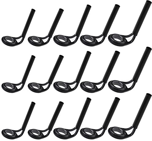 ECSiNG 15pc Fishing Rod Tip Repair Kit - Black Ceramic & Stainless Steel Guides - Saltwater & Freshwater Fishing Supplies