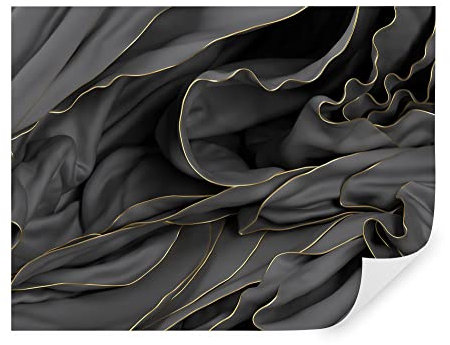 TAPEKO Papier Peint 3D Panoramique Série noire 360x250 cm style 3D Abstraction Ondes tissulaires Papier Peint intissé pour Chambre Salon Personnalisé Décoration Murale u72103