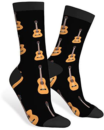 AOYEGO Lustige Socken mit leuchtenden Glühbirnen, lustige Socken, lässig, Crew-Socken, Kontrastfarben-Design, für Damen und Herren, Geschenk, Gitarren, Einheitsgr��e