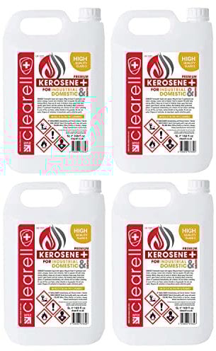 Clearell 20L | Pack of 4 x 5L | Premium Quality Kerosene Paraffin Heater Heating Oil Fuel | Compliant to BS2869C2 (5 Litres x 4 | 20 Litres)