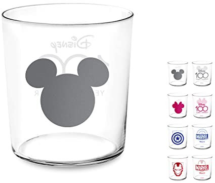 H&H Disney100 Lot de 12 verres en verre assortis 350 cc, Vinyle