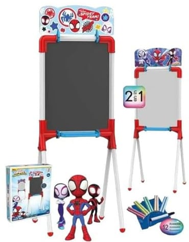 Chicos - Spidey 2-in-1 Kindertafel | inklusive Marker, Kreiden, Radiergummi | Material von hoher Festigkeit und Haltbarkeit, ab 3 Jahren (53033)