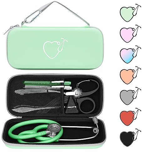 Yinke Stethoskop Tasche für 3M littmann/MDF/ADC Stethoskop Krankenschwester Zubehör für Notfallsanitäter Klein, und Tragbar Stoßfest für Reisen Passt Medizinische Schere Reflexhammer Stift Licht