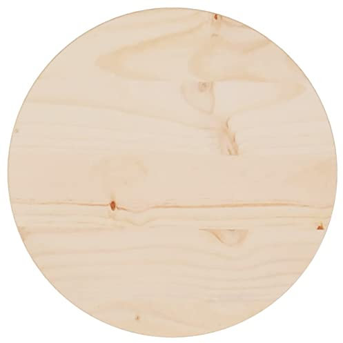 BULANED Tischplatte, Arbeitsplatte, Holzplatte, Schreibtischplatte, Waschtischplatte, Küchenarbeitsplatte, Ø30x2,5 cm Massivholz Kiefer