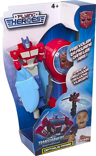 FLYING HEROES - Transformers Optimus Prime - Figurine Volante Avec Lanceur - Inspirée Cinéma - Design Authentique Et Ludique - Dès 6 Ans - Activité Dynamique Amusante