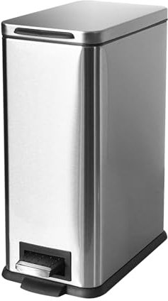 JM ·YIPENG poubelle de salle de bain 10L, poubelles de cuisine petite poubelle avec couvercle fermé souple, poubelle à pédale mince avec seau intérieur amovible pour la maison, salle de bains