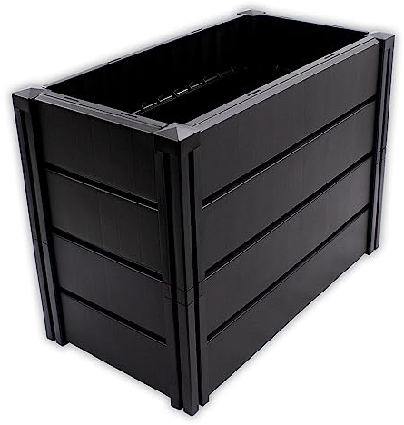 NYVI Hochbeet NYVIGreen M 82x44x61cm 196 Liter - Gartenbeet aus wetterfestem & recyceltem Kunststoff - Pflanzenbeet - Pflegeleicht, Steckmontage ohne Werkzeug - Blumenbeet