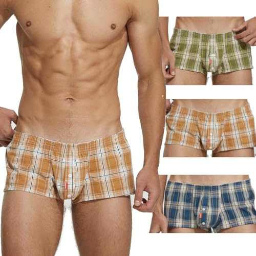 BEEMEN Herren Baumwolle Unterwäsche Low-Rise Boxershorts Trunk Unterhose mit Eingriff