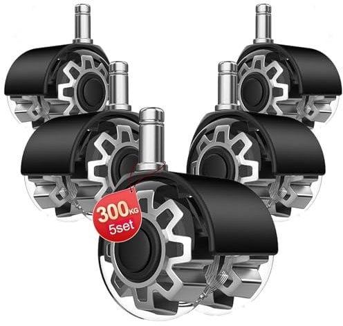 Bürostuhl Rollen 11mm x 22 mm,leichtgängige und leise rollen für bürostühle,schreibtischstuhl rollen, Gaming-Stühle, geeignet für jeden Boden, schützt Böden keine Kratzer,5er Set stuhlrollen…