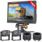 [7 Zoll Monitor] AHD 1080P Autokamera, Wasserdicht, Nachtsicht, Weitwinkel Rückfahrkamera 2 Kameras, DIY Gitterlinien Rückfahrkamera Kabel, Rückfahrkamera (9V-36V) Backup Kamera
