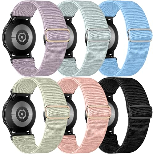 chinbersky 20mm Elastisches Nylon Armband für Samsung Galaxy Watch 5 Pro/Galaxy Watch 4/5/6 40mm 44mm/Watch 4 Classic 42mm 46mm/Galaxy Watch Active 2 40mm 44mm/Watch 3 41mm,für Garmin Vivoactive 3