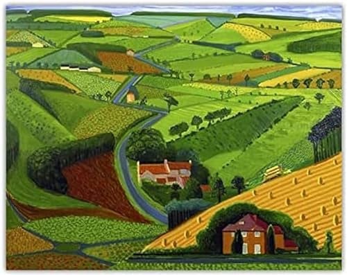 ORCOW David Hockney Poster und Drucke „Path Across Wals“, Leinwandgemälde, Wohnzimmer, ästhetische Wandkunst, Heimdekoration, Bild 40 x 60 cm, ungerahmt