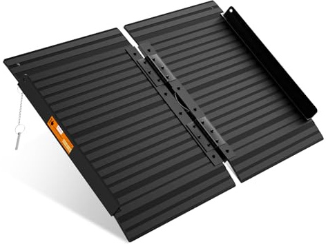 Black Aluminum Ramp 2FT, With Non-Slip Surface Wheelchair Ramp, Folding Portable Wheelchair Ramps for Home Steps,Scooter Ramp for Car, Stairs, Doorways, Curbs, 800 LBS Weight Capacity, 28.3 W x 24''L