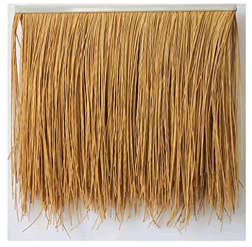 Natürliche Simulation Stroh Fliese Dach Haar Gras Pavillon Promenade Kunstgras Fake Gras Haar Gras Zimmer Flammhemmend Kunststoff Stroh Dekoration Fake Gras Fliese Reed (Größe: 1 Stück)(Color:Yellow d
