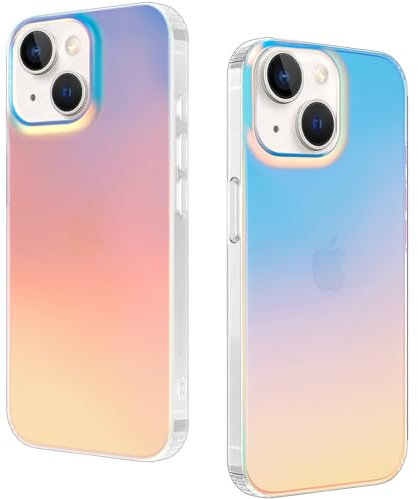 DEVASO Hülle für iPhone 13/14, Schillernd Fluoreszierend Handyhülle Anti-Fingerabdruck Anti-Schock Schöne Lichteffekt Schutzhülle für Frauen und Mädchen