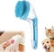 Dog Bath Brush Silicone Dog Shampoo Brush, Pet Grooming Brush Shower Cleaning Brush for Short Long Haired Dogs Cats (Blue)