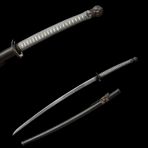 LQSMX sword 135cm Elden Ring Katana， Moonveil Schwert， Scharf, Handgeschmiedeter Damaskusstahl Geeignet für Rollenspiele und Geschenke geben