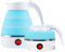 Hervidor Plegable, Hervidor de Agua Portatil 600ml, Hervidor Agua Electrico Pequeño, Pava Electrica Portátil de Silicona para Acampar, Actividades Al Aire Libre, Viajes (Azul)