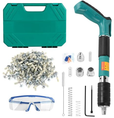 Beton Nagelpistole, 5-Speed verstellbare manuelle Stahl Nagelpistole, Nagelpistole Kit mit 200pcs Nägeln,tragbare Nagelpistole Kits Werkzeug